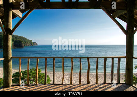 Sea from pavilion on Sepoc beach, Tingloy island, Philippines Stock Photo