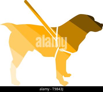 Guide Dog Icon. Flat Color Ladder Design. Vector Illustration. Stock Vector
