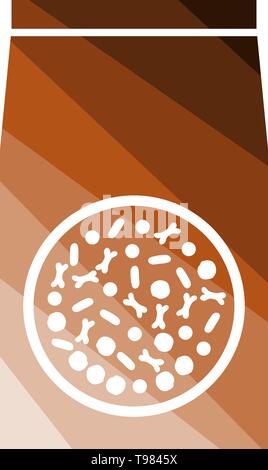 Packet Of Dog Food Icon. Flat Color Ladder Design. Vector Illustration. Stock Vector