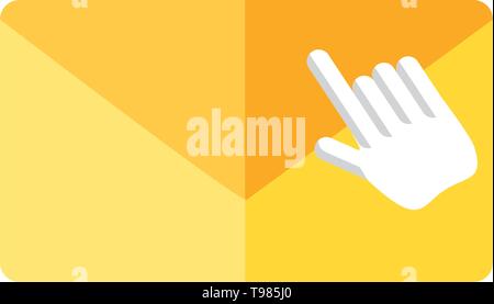 envelope mail with mouse pointer vector illustration design Stock Vector