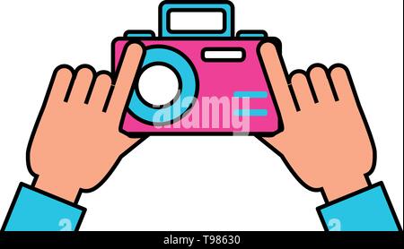 Photographer hands with camera flat illustration for icon or logo Stock ...