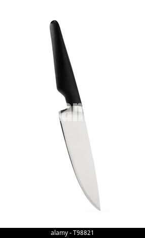 Stainless steel kitchen knife, isolated on white background Stock Photo