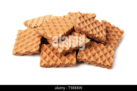 Waffles with chocolate isolated on white background Stock Photo
