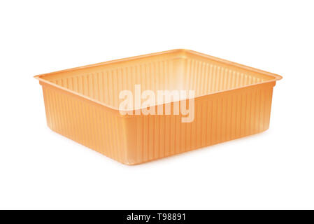 Plastic brown food box isolated on white background Stock Photo