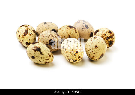 Quail eggs isolated on a white background Stock Photo