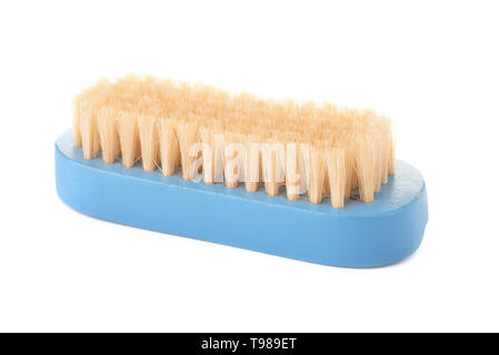 Wooden clothes hand brush isolated on white background Stock Photo
