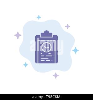 Clipboard, Coach, Plan, Progress, Training Blue Icon on Abstract Cloud Background Stock Vector