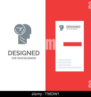 Activity, Brain, Faster, Human, Speed Grey Logo Design and Business Card Template Stock Vector