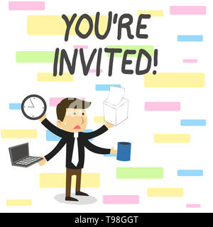 Conceptual hand writing showing You re are Invited. Business photo