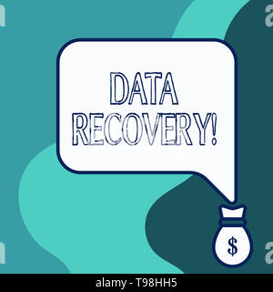 Handwriting text writing Data Recovery. Conceptual photo process of salvaging inaccessible lost or corrupted data Stock Photo