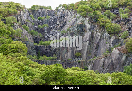 Slate Quarry at the National Slate Museum in Llanberis, north Wales. Stock Photo