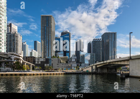 Miami, FL, USA - April 19, 2019: View of Brickell City Center in Miami, Florida, USA. The Brickell City Centre is a newly constructed shopping mall lo Stock Photo
