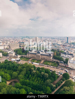 Panoramic aerial view of the Royal Palace Brussels, Belgium Stock Photo