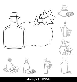 Vector design of healthy  and vegetable  symbol. Set of healthy  and organics stock symbol for web. Stock Vector