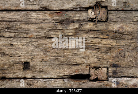 Backgrounds and textures: aged weathered wood texture, close-up shot Stock Photo