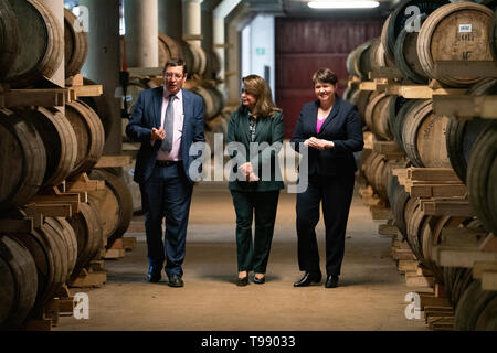 Ruth Davidson MSP European Election visit to Deanston Distillery, Scotland, UK . 15 May 2019 Stock Photo