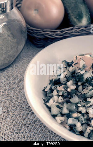 Salad Tabule - a common dish of Arabic cuisine. Stock Photo