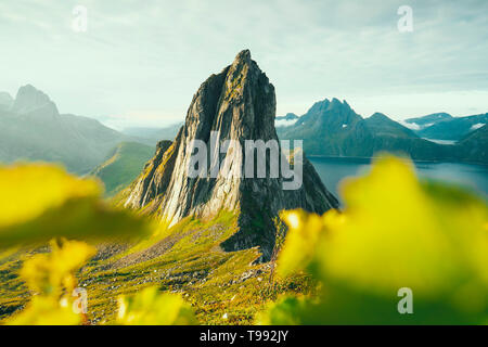 Segla Mountain, Oyfjord, Mefjord, Senja, Norway Stock Photo