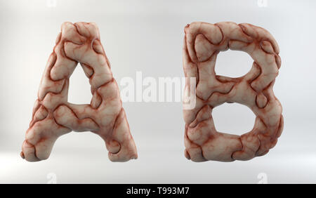 Brain Lettering 3d 3D Render of Brain Alphabet (Letters and Numbers) isolated on white ...