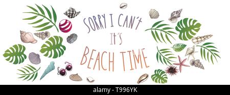 Vector seashell doodles full vector large banner Stock Vector