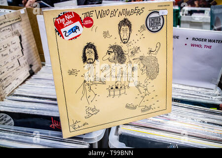 Nadarzyn, Poland, May 11, 2019: The Who, The Who By Numbers, Vinyl, LP, Album, 1977, Rock, collection of Vinyl in background