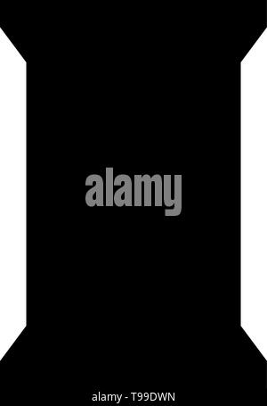 Black color tailor thread bobbin icon isolated.Vector illustraton. Stock Vector