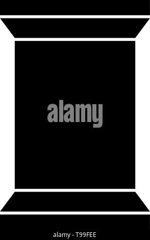 Black color tailor thread bobbin icon isolated.Vector illustraton. Stock Vector