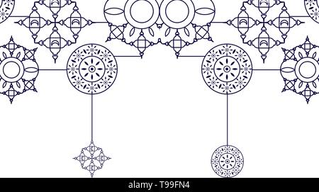 decorative mandalas hanging ramadan kareem vector illustration design Stock Vector