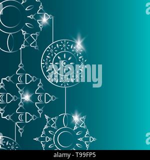 golden mandalas ramadan kareem pattern vector illustration design Stock Vector