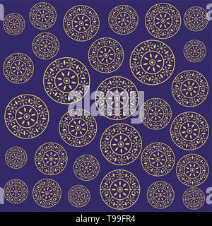 golden mandalas ramadan kareem pattern vector illustration design Stock Vector