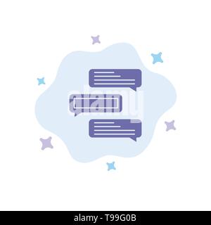 Chat, Bubbles, Comments, Conversations, Talks Blue Icon on Abstract Cloud Background Stock Vector