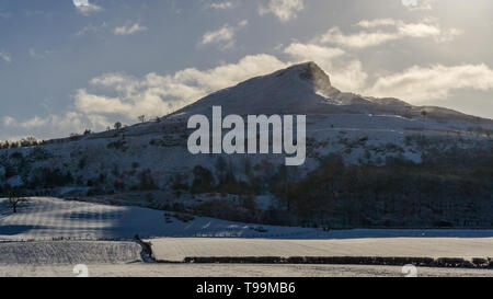 Roseberry Topping winter scene. North Yorkshire in the snow. Stock Photo