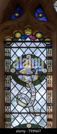 Stained Glass window of the prophet Isaiah in the Cathedral of Brussels ...