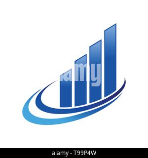 Fast Economic Growth Blue Vector Symbol Graphic Logo Design Template Stock Vector