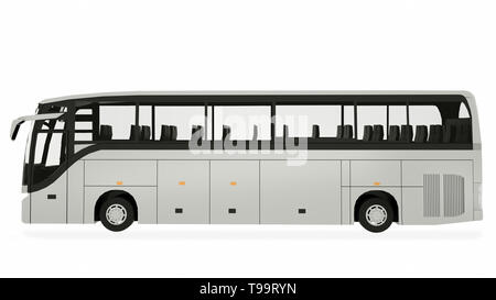 Coach Bus Mock-Up 3D illustration. Stock Photo