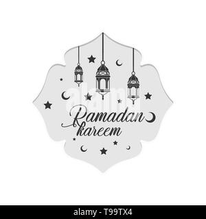 Ramadan kareem calligraphy greeting background vector illustration Stock Vector