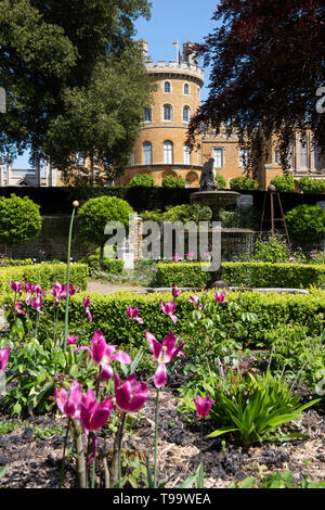 Rose Garden at Belvoir Castle, in the Vale of Belvoir Leicestershire England UK Stock Photo