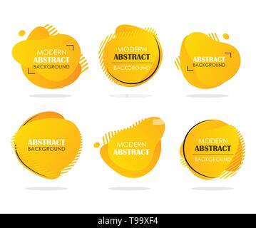 Abstract modern liquid shape banner set. Vector geometric template background for text. Stock Vector