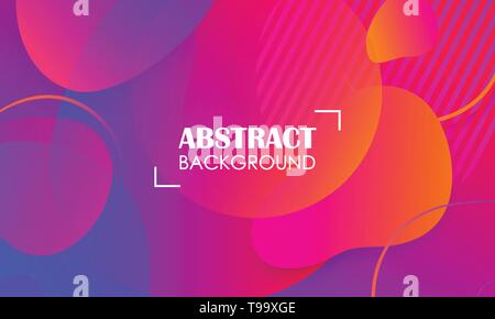 Colorful geometric fluid shapes banner abstract background. Template design and landing page with space for text. Stock Vector