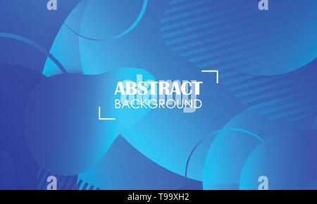 Blue geometric fluid shapes banner abstract background. Template design and landing page with space for text. Stock Vector