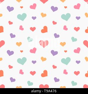 Colorful hearts seamless pattern. Vector illustration Stock Vector