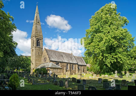 UK,Derbyshire,Peak District,Bamford,St John The Baptist Church Stock Photo