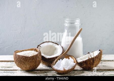 Variety of coconut products Stock Photo