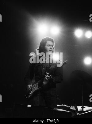 Rotterdam, Netherlands: Rory Gallager performs live in Rotterdam, Netherlands in 1974 (Photo by Gijsbert Hanekroot) Stock Photo