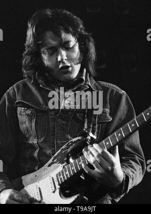 Rotterdam, Netherlands: Rory Gallager performs live in Rotterdam, Netherlands in 1974 (Photo by Gijsbert Hanekroot) Stock Photo