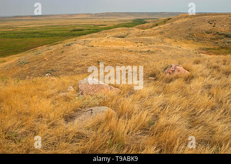 Rolling hills and coulees of mixed-grass native prairie Grasslands National Park Saskatchewan Canada Stock Photo