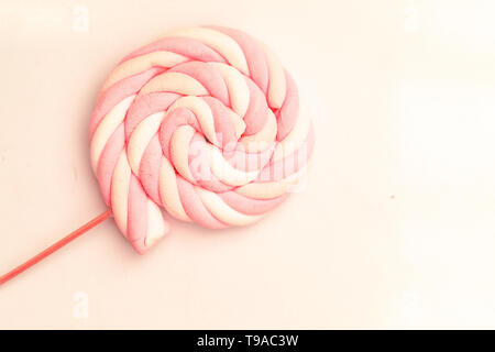 colorful candies marshmallow sweet joyful summer concept idea background, top view, copy space Stock Photo