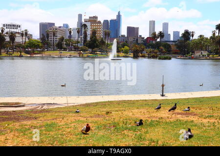 MacArthur Park located in the Westlake neighborhood of LOS ANGELES, California Stock Photo