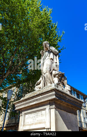 Statue of Arts et Sciences at Cours Mirabeau in Aix-en-Provence, France, made by Francois Trupheme at 1883 Stock Photo