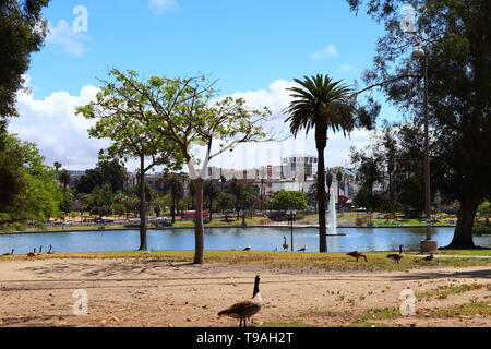 MacArthur Park located in the Westlake neighborhood of LOS ANGELES, California Stock Photo